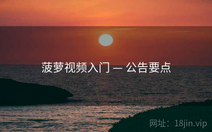 菠萝视频入门 — 公告要点